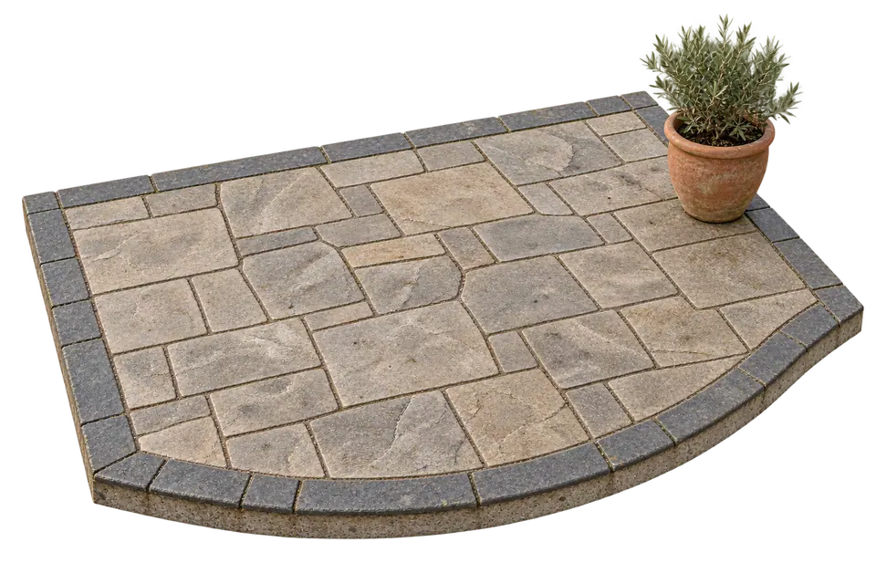 Stamped concrete patio — illustrative concept