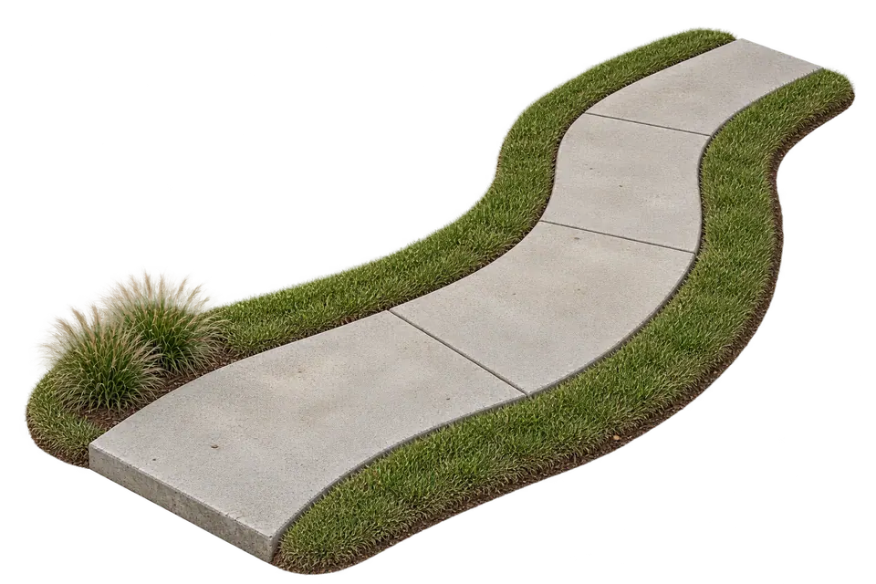 Concrete walkway — illustrative concept